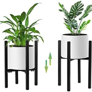 STLOVe Metal Plant Stand, Adjustable Plant Stand, Flower Pot Stand, Used for Garden Balconies, Indoor and Outdoor Use, Adjustable Width: 24-35 cm, Without Plants and Flower Pots