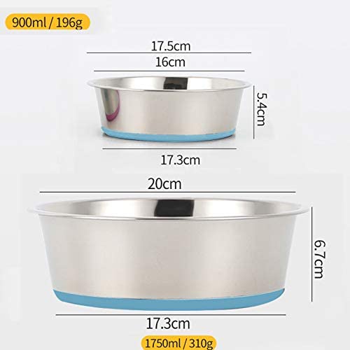 SUOXU Thick Stainless Steel Dog Bowls, Pet Feeding Bowls, Dog Cat Plate Bowls With Non-slip silicone Bases,Puppy cat Feeder Bowls and Water Bowls(S-14cm) - Image 5