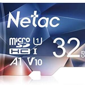 Netac 32GB MicroSDHC Memory Card, Micro SD Card R/W up to 90/10MB/s, TF Card 4K Full HD Video Recording, UHS-I, C10, U1, A1, V10, for Camera, Smartphone, Security System, Drone, Dash Cam, Gopro