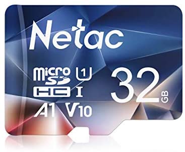 Netac 32GB MicroSDHC Memory Card, Micro SD Card R/W up to 90/10MB/s, TF Card 4K Full HD Video Recording, UHS-I, C10, U1, A1, V10, for Camera, Smartphone, Security System, Drone, Dash Cam, Gopro