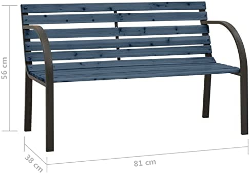 Susany Children Garden Bench with Metal Frame Home Outdoor Patio Terrace Backyard Furniture Wooden Bench Seating Seat Chairs 2 Seater Love Chair Armrest Chair Park Chair 81 cm Chinese Fir Wood Grey - Image 6