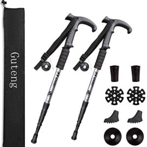 2pc/set Walking Trekking Poles With Antishock System,Ultralight Aluminium Extra Strong Prevent Pole Slippage with Anti-Shock System,Telescopic,Collapsible, Ultralight For Hiking, Mountaining, Walking