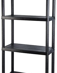 Addis 516571 4 Shelf Storage, Black, 12"