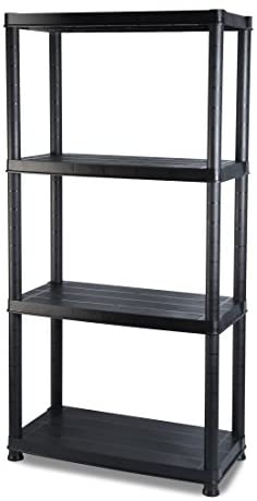 Addis 516571 4 Shelf Storage, Black, 12"