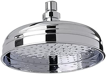 ENKI, R01, 200mm Traditional Fixed Large Shower Head Chrome, Stainless Steel, Replacement Shower Head, Round Rose, Mixer Rainfall Shower, Modern Design, Easy Clean & Easy to Install