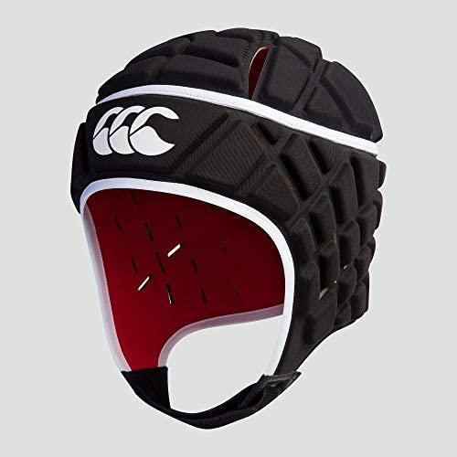 Canterbury CCC Rugby Raze Headguard, Scrum Cap, Full Coverage, Soft-Edged Chin Strap, Designed Holes Aid Ventilation, Foam Padding, Black