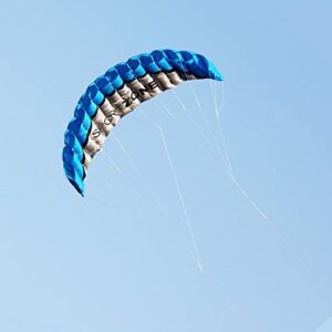 Kwasyo 2.5m Parafoil Kite Outdoor Sports Dual Line Stunt Parachute Beach Kites with Handle 30m Line (blue)