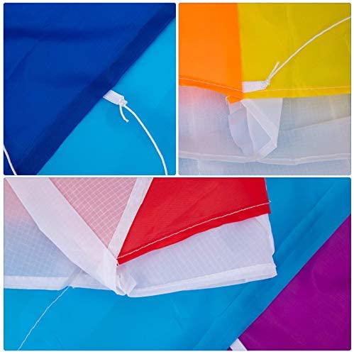 Nicoone Rainbow Kite for Children and Adults, Soft Stunt Sport Parafoil Kite with 30M/ 100FT Rope, Great Outdoor Toys for Beginners, 1. 4M - Image 6