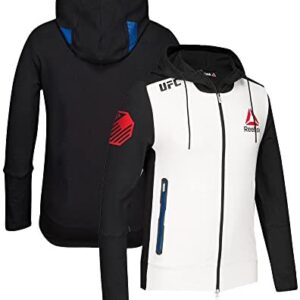 adidas Reebok Official UFC Fight Kit (White/Black/Blue) Walkout Hoodie Men's