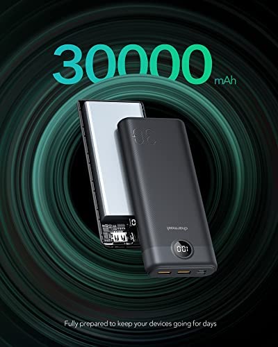 Charmast Power Bank 30000mAh, 20W Power Delivery QC 3.0 USB C Battery Pack Quick Charge Portable Charger 2 Inputs & 3 Outputs with LED Display Compatible with Samsung Huawei iPhone iPad etc. - Image 2