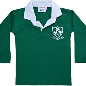 Childrens Ireland Shamrock Tops 6 Nations World Cup Kids Full Sleeve Retro Rugby Shirts