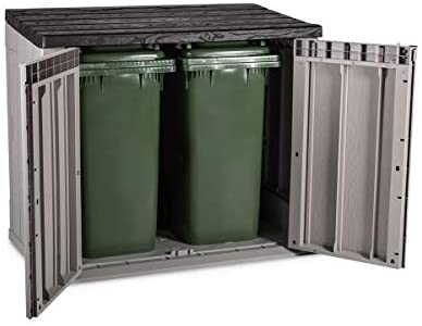 Toomax Storaway 842L Outdoor Plastic Storage Shed Box - Grey and Black - 130 x 75 x 110 cm - Image 5