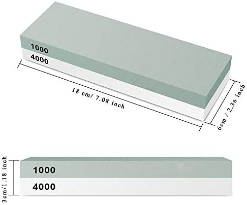 Kalolary Whetstone Knife Sharpening Stone 1000/4000 Grits, Dual Sided Kitchen Knife Sharpener Wet Water Stone for Kitchen, Hunting, Pocket Knives,Blades - Image 2