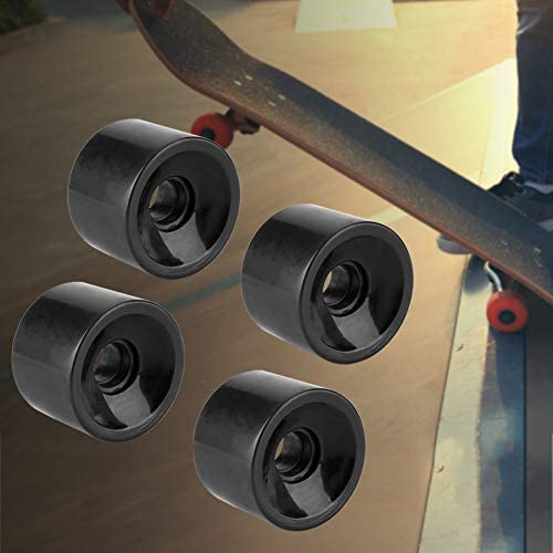 Fafeims 4Pcs 70 * 51mm PU Skateboard Wheels High Resilient Sports Fish Board Wheels Long Board Wheel (Black) - Image 2