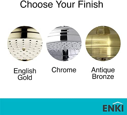 ENKI, R01, 200mm Traditional Fixed Large Shower Head Chrome, Stainless Steel, Replacement Shower Head, Round Rose, Mixer Rainfall Shower, Modern Design, Easy Clean & Easy to Install - Image 2