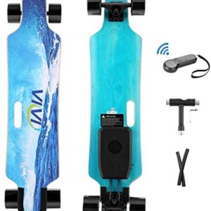 Vivi Electric Skateboard, 700W Dual Motor Electric Longboard with Remote, Gift Wrapping, 8 Layers Maple E Skateboard, Up to 15KM Range, Max Load 80KG, 3 Speed Adjustment for Adults Teens Kids