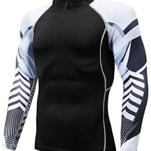 iCKER Base Layer Top Men's & Boy's Wicking Quick Dry Lightweight Sport Compression Tee Long Sleeve Shirt for Cycling Skiing Running Hiking
