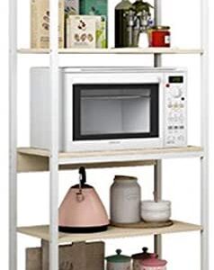 Feixunfan Baker's Rack Kitchen Storage Racks Floor-standing Multi-layer Microwave Oven Supplies Household Pots And Bowls Seasoning Storage Shelf for Oven Tableware (Color : White, Size : 126x30x60cm)