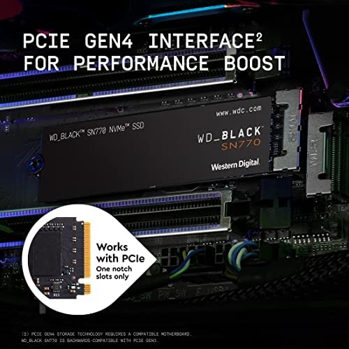 WD_BLACK SN770 1TB M.2 2280 PCIe Gen4 NVMe Gaming SSD up to 5150 MB/s read speed - Image 3