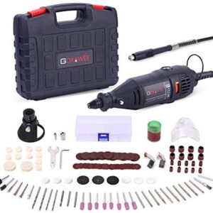 Rotary Tool Kit, GOXAWEE 130W Multi-Functional Mini Grinder Set with 140 Accessories (Keyless Chuck & Flex Shaft) Varible Speed Multi Tool for Craft Projects & DIY Creations