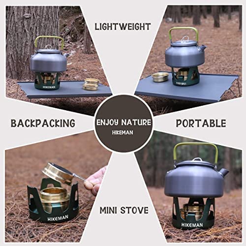Hikeman Spirit Burner Lightweight Backpacking - Brass Ultra-Light Alcohol Stove For Hiking, Camping, BBQ, Picnic, Outdoor To Boil Water, Make Coffee, Cooking, Portable Meths Burner (black) - Image 6
