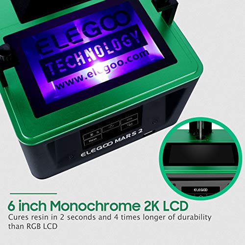 ELEGOO Mars 2 Mono MSLA 3D Printer UV Photocuring LCD Resin 3D Printer with 6.08 inch 2K Monochrome LCD, Printing Size 129 * 80 * 150mm / 5.08 * 3.15 * 5.90inch - Image 6