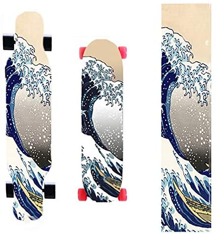 Rayauto 47"X10" Sport Outdoor Skateboard Longboard Dancing Board Double Rocker Board Penny Cruiser Board Waterproof Diamond Griptape Sheet Sticker Deck Sandpaper - Image 3