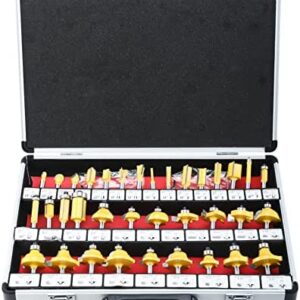 FreeTec 35 Piece Router Bit Set 1/4 inch (6.35 mm) Shank Fittings