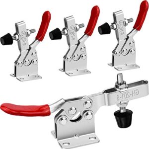 Hand Tool Toggle Clamp Quick Release 201-B 200Lbs Hold Down Clamps Antislip Horizontal Toggle clamp for Woodwork Machine Operation Welding Molding - 4 Pack