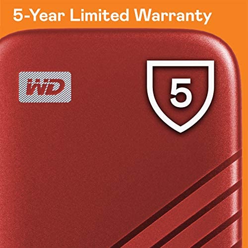 WD 1TB My Passport Portable SSD with NVMe Technology, USB-C, Read Speeds of up to 1050MB/s & Write Speeds of up to 1000MB/s. Works with PC, Xbox, PlayStation - Red - Image 6