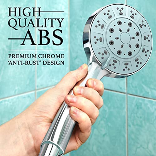 DIY Doctor Universal Shower Head - High Pressure - 5 Adjustable Spray Modes - Stunning Chrome Finish - Easy Limescale Removal - Image 6