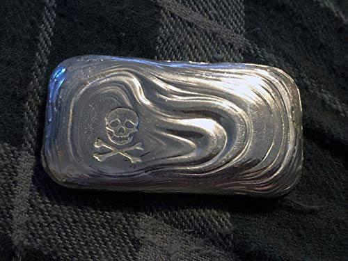 Pour Lines Pirate Stamp 2 Troy Oz Silver bar - Image 2
