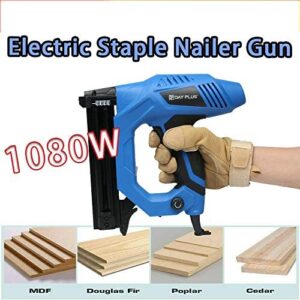 Cordled Electric Stapler Nailer Tacker New Straight Nail Gun 15-25mm 220V 1080W Heavy-Duty Woodworking Power Tool, Multifunction Straight+Staple Gun 2 in 1 Framing Tacker Electric Nail Gun Tool