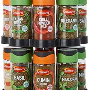 Premier Housewares 2-Tier Spice Rack with 16 Schwartz Spices