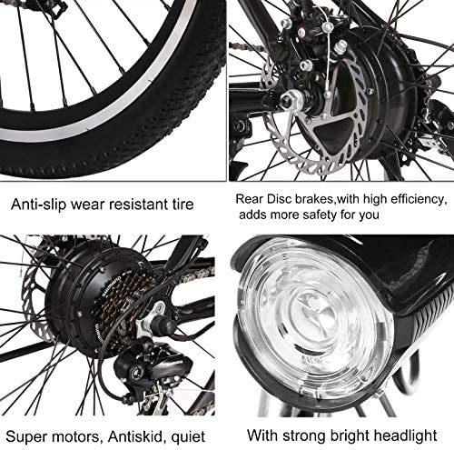 26" Electric Bike for Adult Electric Mountain Bike E-Bike, 250W Powerful Motor Electric Bicycle 25Km/H with Removable 8AH Lithium-Ion Battery Professional 21 Speed Gears - Image 6