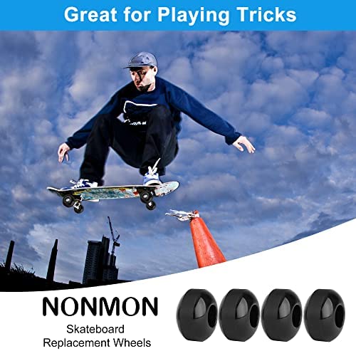 NONMON 4Pcs Skateboard Wheels with Bearings ABEC-9, 52mm 95A Hard for Skateboard Park Tricks Skills Roller Skates, 60mm 78A & 70mm 80A Soft for Cruiser Pro Longboard Street Cruising - Image 4