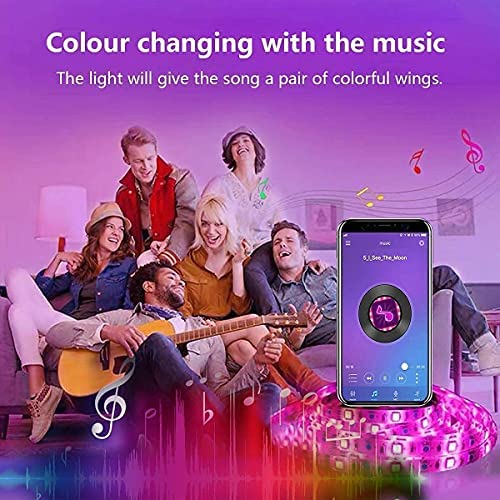 15m Led Lights, L8star RGB Led Lights for Bedroom SMD 5050 Bluetooth Music Sync Smart Color Changing Rope Lights, IR Remote Control,with for Kitchen, Bedroom, TV, Party - Image 2