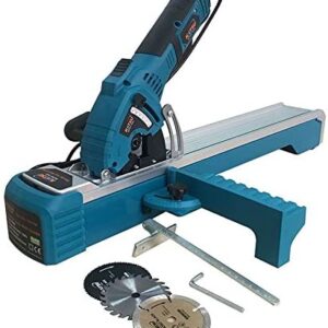 KATSU Compact Circular Saw Plunge Cut with Track Guide Rail 600W 230-240V 7400rpm 85mm 0-45° + Mitre Base + 3 Extra Blades (Diamond, HSS, and TCT) 101788