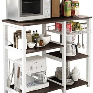 SogesHome Microwave Shelf Unit Kitchen Oven Storage Shelf Baker's Rack Storage Cart Workstation Shelf 90 x 40 x 83 cm,W5S-BK-SH