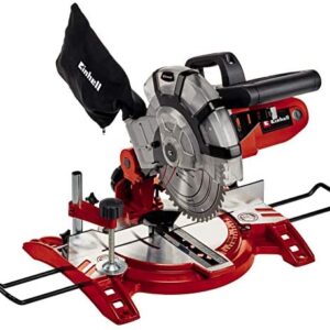 Einhell TC-MS 2112 Compound Mitre Saw | 1600W, 5000 RPM Circular Saw With Work Table, Clamp, Dust Collection, +/-45° Mitre, +/-45° Bevel | Electric Saw With 48T Blade For Cutting Wood, Plastic