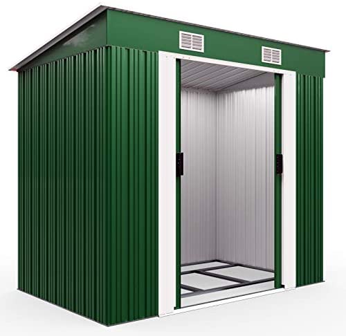 Deuba tool shed green made of metal 185 x 108 tool shed with ventilation and sliding door