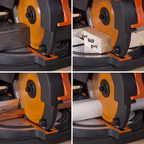 Evolution Power Tools 046-0001A R210CMS Compound Saw with Multi-Material Cutting, Bevel, 45 Degree Mitre, 3-Year Warranty, 1200 W, 230 V-Domestic - Image 6