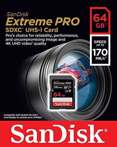 SanDisk Extreme PRO 64GB SDXC Memory Card up to 170MB/s, UHS-1, Class 10, U3, V30, Black - Image 4
