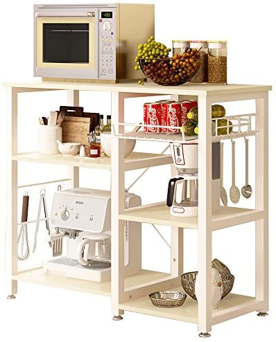 SogesHome Microwave Shelf Unit Kitchen Oven Storage Shelf Baker's Rack Storage Cart Workstation Shelf 90 x 40 x 83 cm,W5S-MO-SH