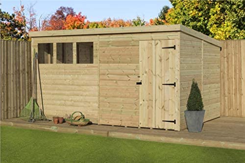 EMS Retail Empire 1500 Pent Garden Shed 10X8 SHIPLAP T&G PRESSURE TREATED WINDOWS - Image 3