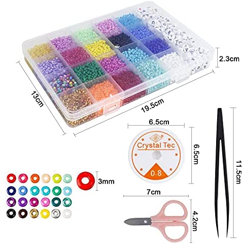 10320pcs DIY Beads Kit, Olerqzer Alphabet Letter Heart Beads 3mm for DIY Bracelet Jewelry Making Supplies, Arts and Crafts for Kids Girls Adults Birthday Gifts Friendship - Image 3