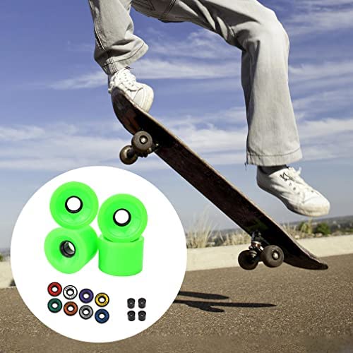 lerwliop Skateboard Wheels Bearings Longboard Washers Kit Park Board Replacement Parts Longboarding Repair Accessories, Green - Image 3