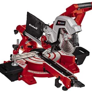Einhell TE-SM 216 Dual Bevel Sliding Mitre Saw | Double Bevel Circular Saw, 305mm Drag, Laser, Dust Extraction, +/-45° Mitre, +/-47° Bevel | Saw With 60T Blade For Cutting Wood, Plastic