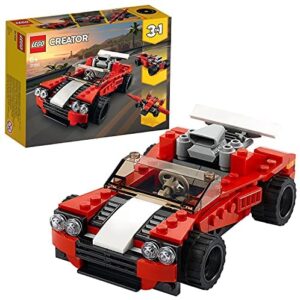 LEGO 31100 Creator 3in1 Sports Car - Hot Rod - Plane Building Set, Toys for 7+ Years Old Boys and Girls