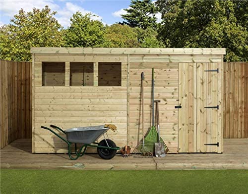 EMS Retail Empire 1500 Pent Garden Shed 10X8 SHIPLAP T&G PRESSURE TREATED WINDOWS - Image 2